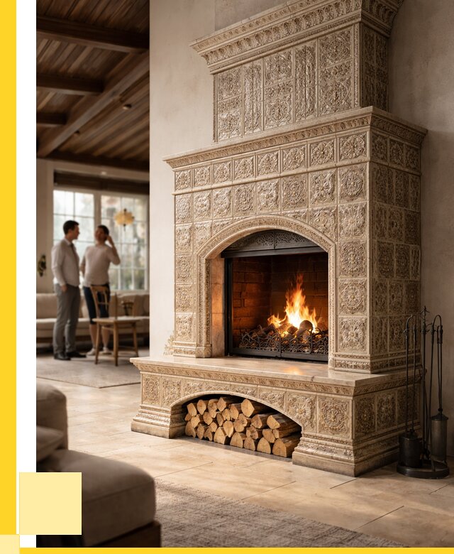 Купить изразцовый камин в Камне-на-Оби от 253750 р. | ЭриданКно