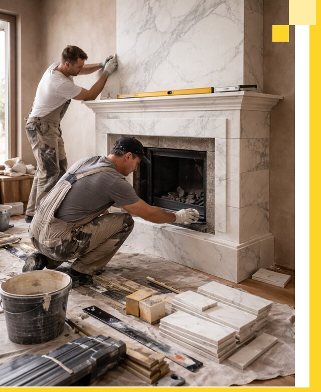 Отделка каминов в Камне-на-Оби качественные облицовочные работы