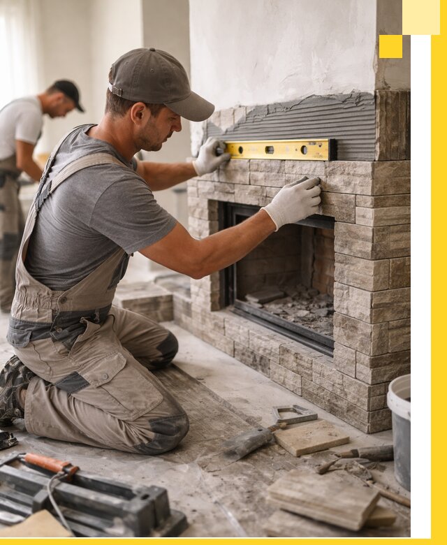 Облицовка каминов в Камне-на-Оби, монтаж и отделка натуральным камнем