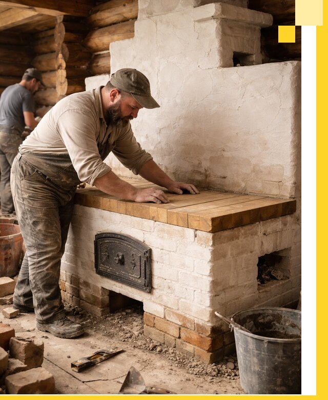 Проектирование и установка русской печи с лежанкой в Камне-на-Оби