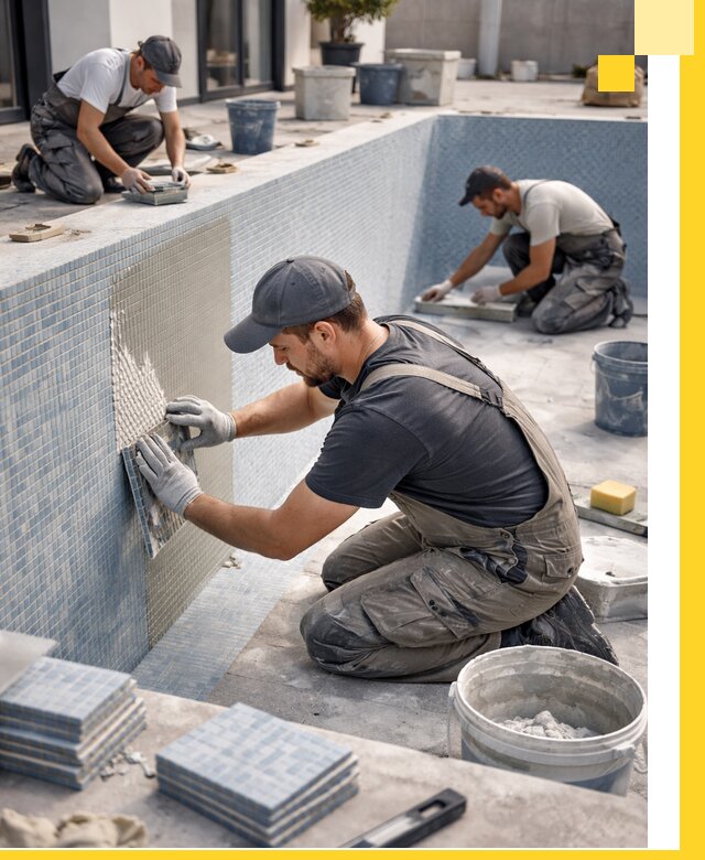 Облицовка бассейнов в Камне-на-Оби плитка мозаика гидроизоляция