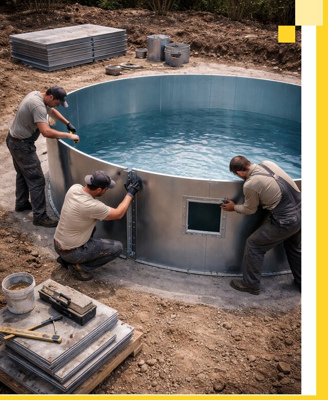 Круглые бассейны под ключ в Камне-на-Оби проектирование и монтаж