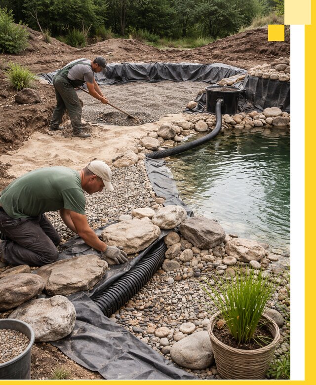 Строительство природных бассейнов и озер в Камне-на-Оби под ключ