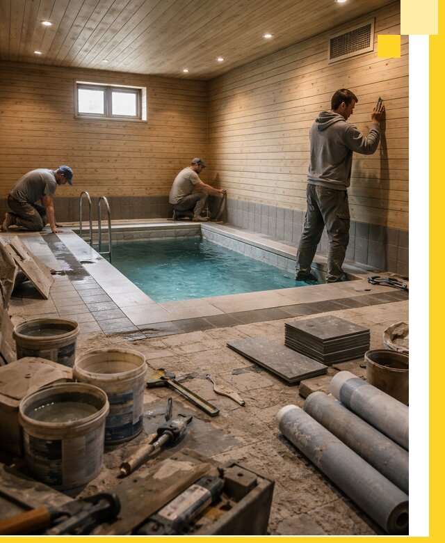 Строительство бани с бассейном и сауной под ключ в Камне-на-Оби