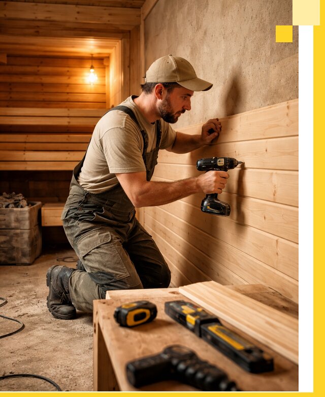 Профессиональная внутренняя отделка бани в Камне-на-Оби под ключ