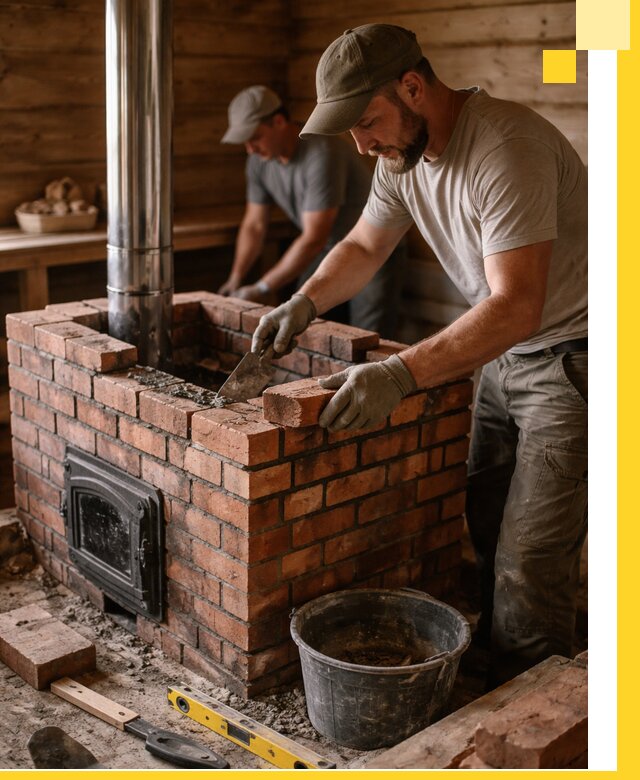 Кирпичные печи для бани под ключ в Камне-на-Оби, проект и монтаж