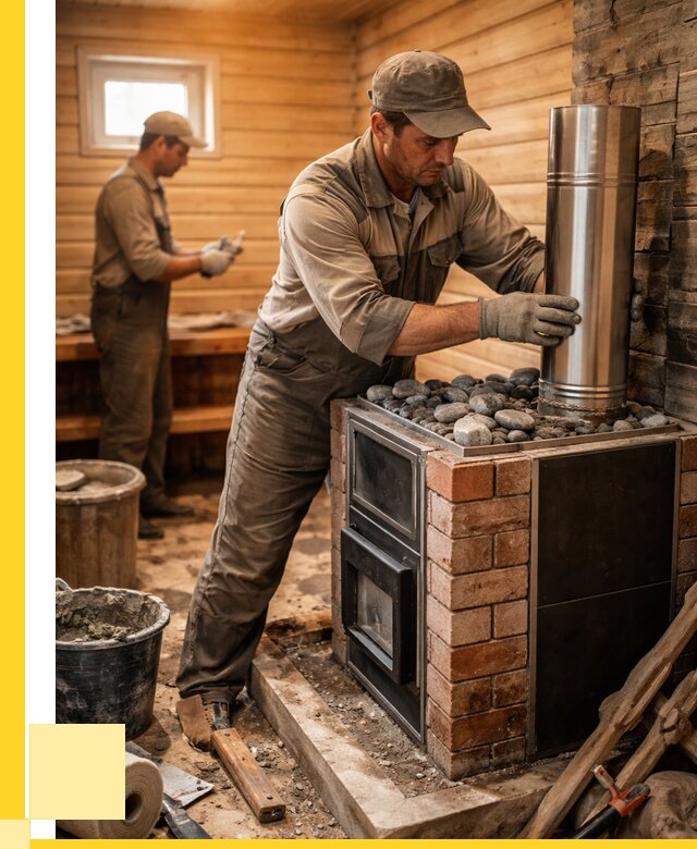 Монтаж печи в бане под ключ в Камне-на-Оби от 20300 р. | ЭриданКно