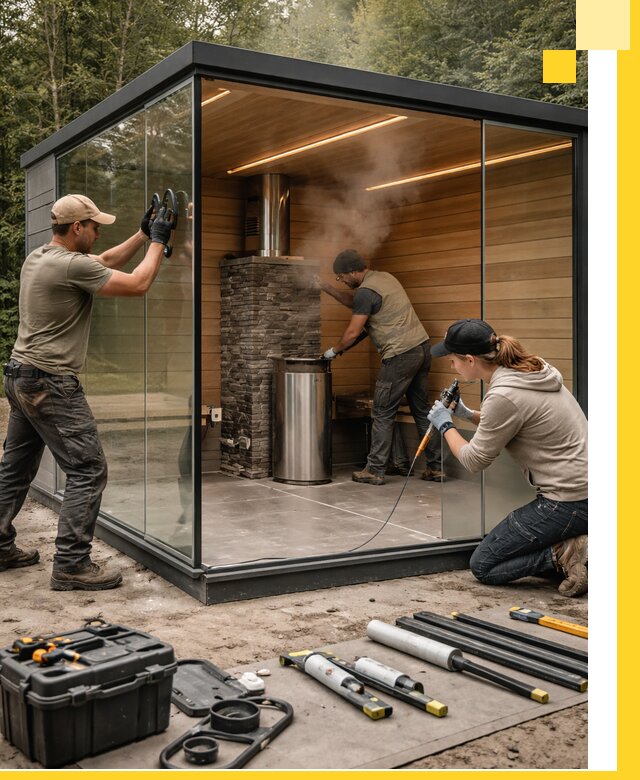 Проектирование и строительство стеклянных бань в Камне-на-Оби