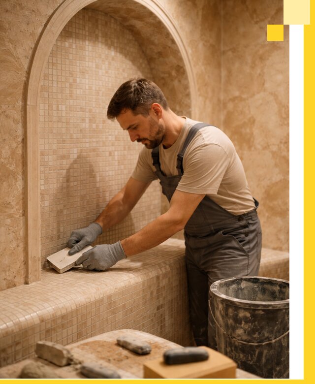 Профессиональная отделка хамамов с мозаикой под ключ в Камне-на-Оби