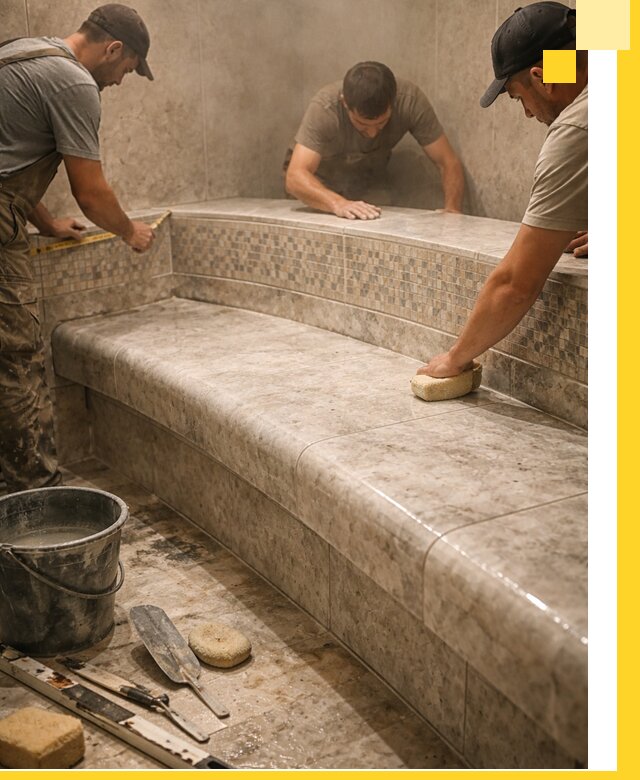 Изготовление и установка сидений для хамама в Камне-на-Оби