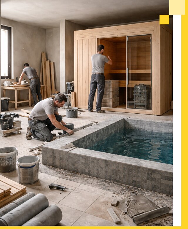 SPA зоны под ключ с бассейном сауной и печью в Камне-на-Оби